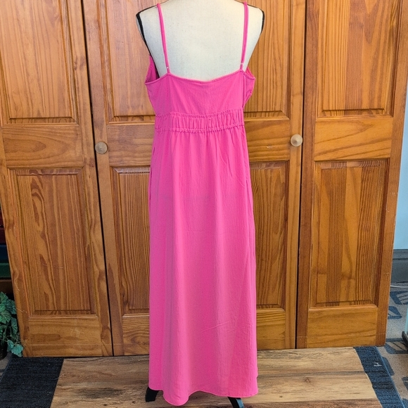 a new day Vibrant Pink Maxi NEW Strapless Dress L                    CC143 - Picture 7 of 9